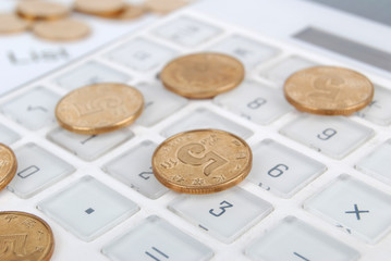 Coins and calculator