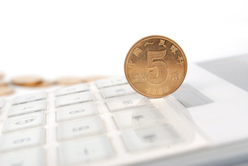 Coins and calculator