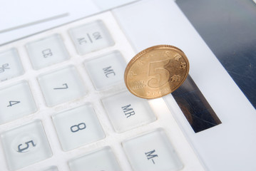 Coins and calculator