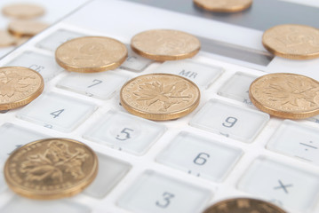 Coins and calculator