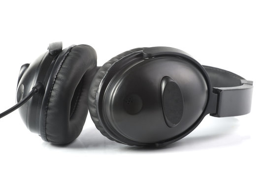 black headphones