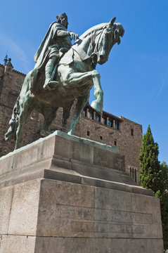 Berenguer III monument at Laietana Avenue in Barcelona, Spain