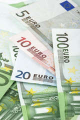 heap of euros banknotes