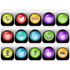 Vector set of internet buttons