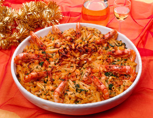 Penne con gamberi