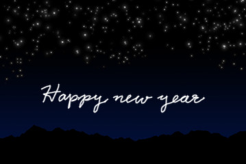 New year card with star at night background