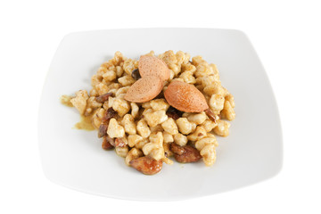 chicken with almonds and curry - pollo al curry e mandorle