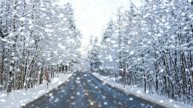 Stra&szlig;e im Winter - Video - Street and Snow