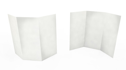 3d blank white form on white background