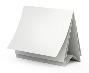 3d blank white form on white background