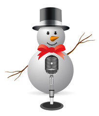 Snowman with microphone