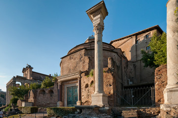 Ruins of the Basilica Aemilia at Roman Forum, Rome, Italy