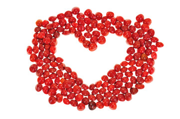 Red Love  Beans Arranged In  A Heart Shape