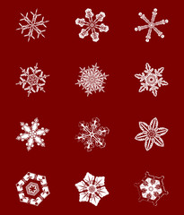 Vector snowflake set