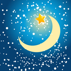 Fototapeta premium Vector cute winter night