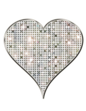 Coeur strass et paillettes