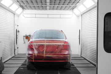 Car paint booth.
