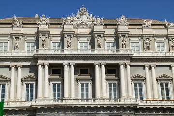 Fototapeta na wymiar Part of old monolith historic building in Genoa, Italy