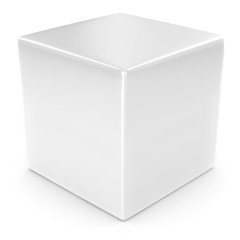 blank white cube