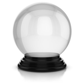 empty crystal ball isolated over white background