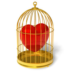 Fototapeta na wymiar Heart in cage