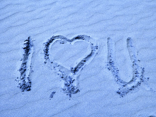 I Love You Written in Blue Sand