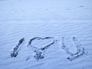 I Love You Written in Blue Sand