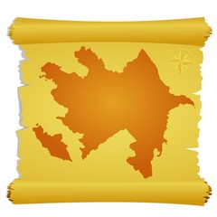 vector parchment with a silhouette of  Azerbaijan