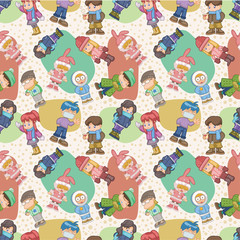 seamless winter people pattern