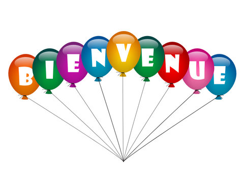"BIENVENUE" (ballons de baudruche message d'accueil page site)