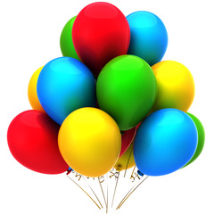 Party balloons multicolored. Beautiful birthday decoration