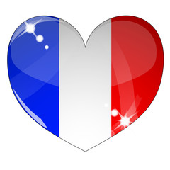 Vector heart with France flag texture