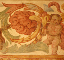 Angel on ancient fresco.