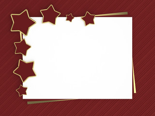 christmas card with red stars