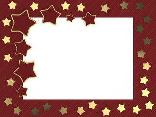 christmas card with gold stars