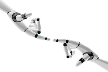 Robotic hand with fingers in contact - 28496178