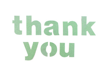 letter cut from paper