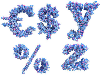 Patriotic USA font Y Z, euro, dollar and percent