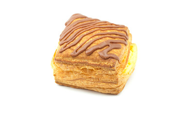 cake with chocolate isolated on white