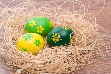 Fototapeta na wymiar hand painted Easter eggs