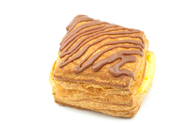 cake with chocolate isolated on white