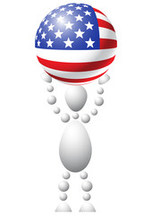 Man with ball as US flag