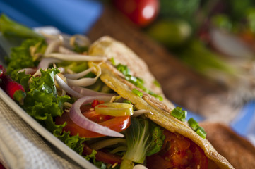 Egg omelette with vegetables
