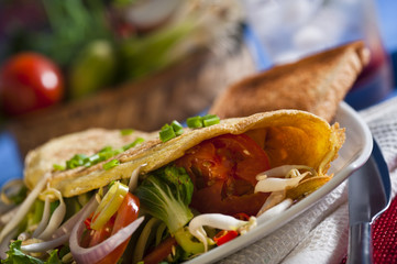 Egg omelette with vegetables
