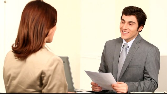 Woman having a job interview