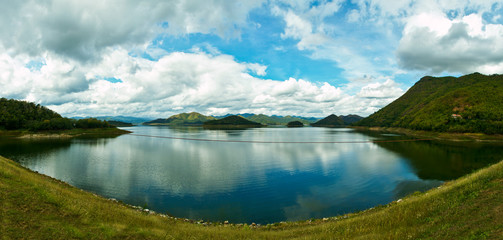 Mountain Lake with blue sky