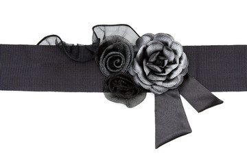 Black Rose fabric on a belt