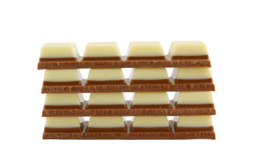 Chocolate bars isolated on white