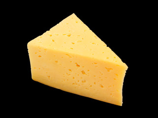 Piece of cheese isolated