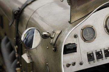 Detail of a vintage racing car